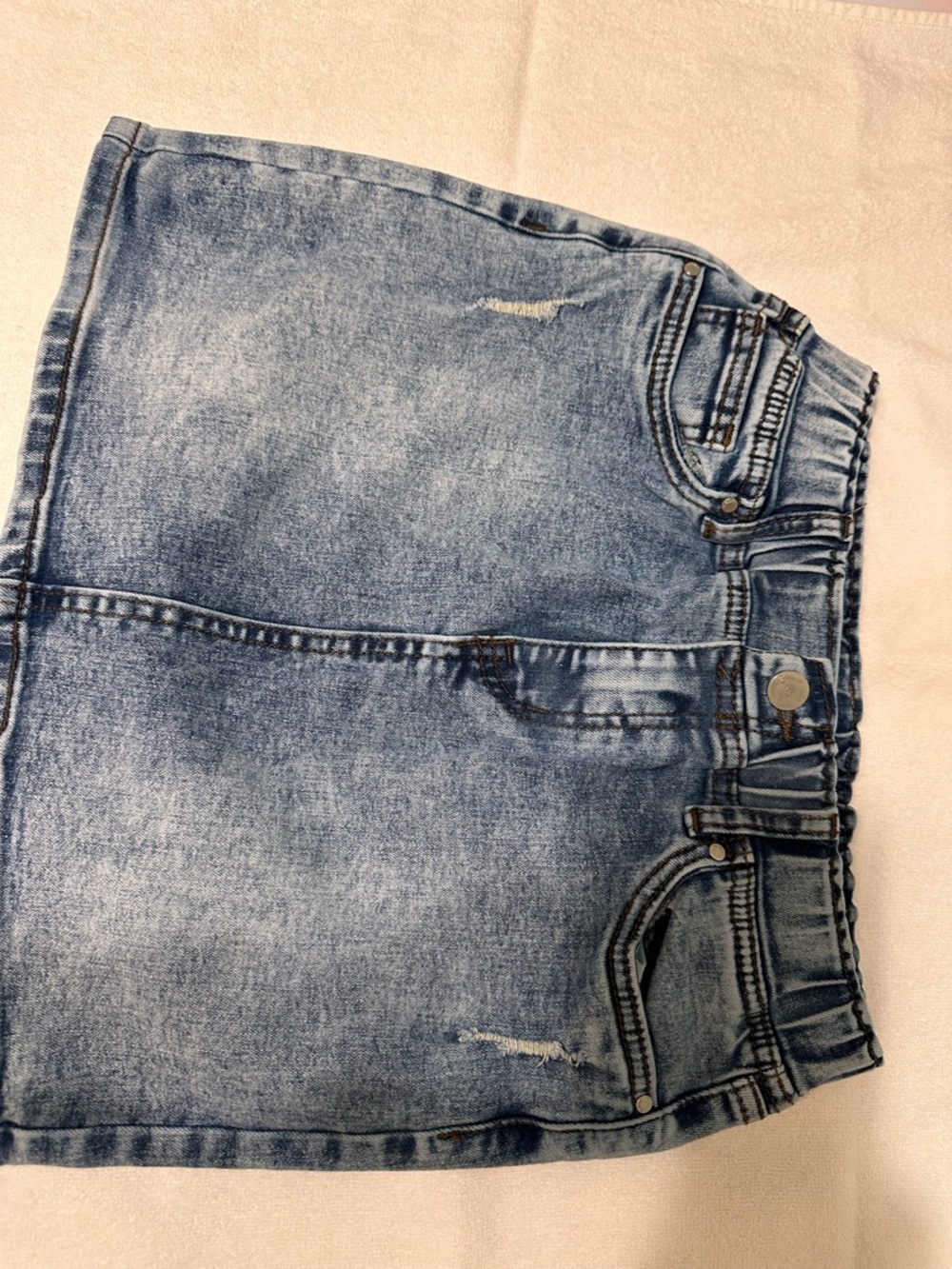 Light Wash Denim Mini Skirt- Girls
